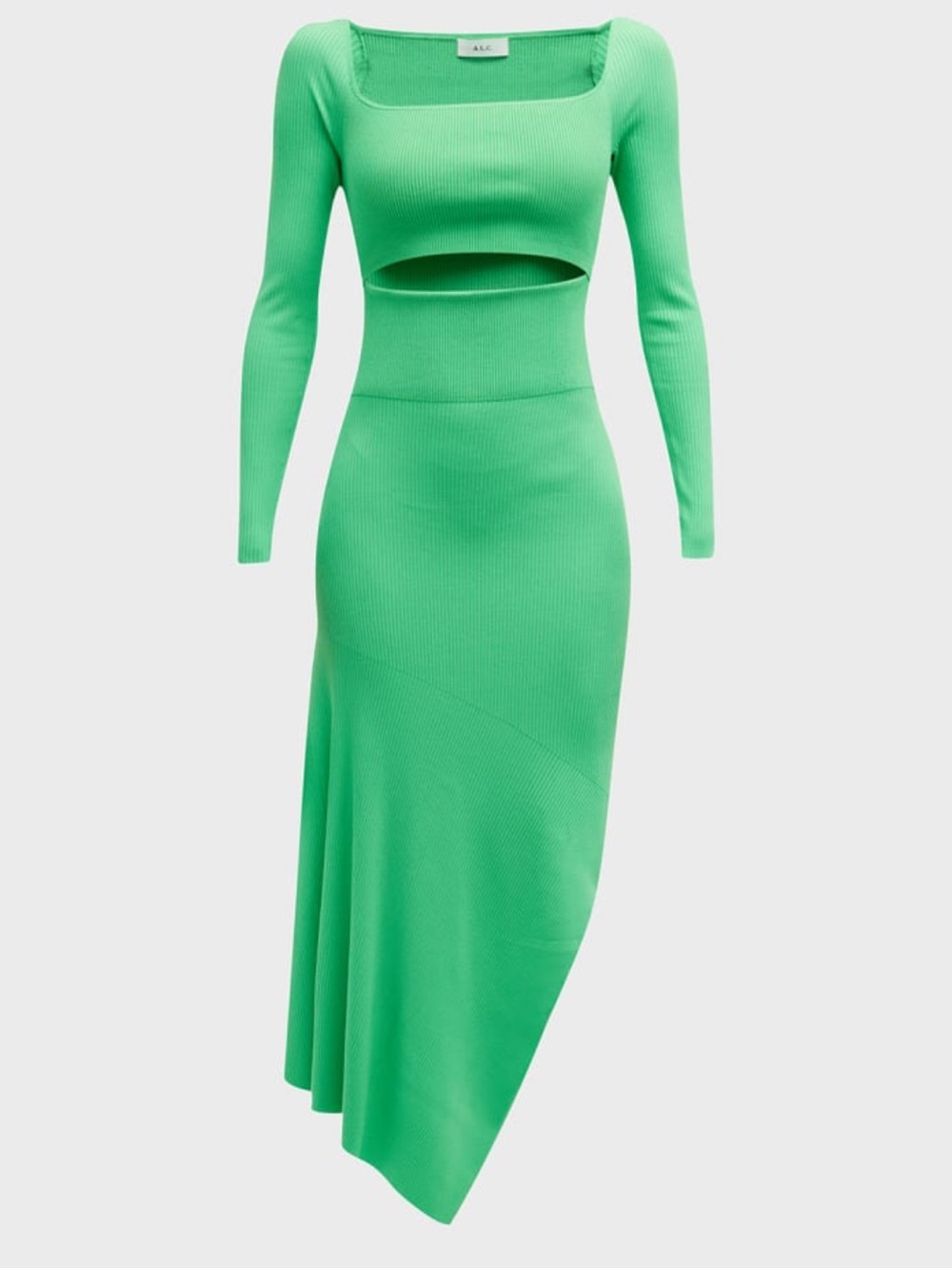ALC Clara Ribbed Long Sleeve Asymmetric Dress dress